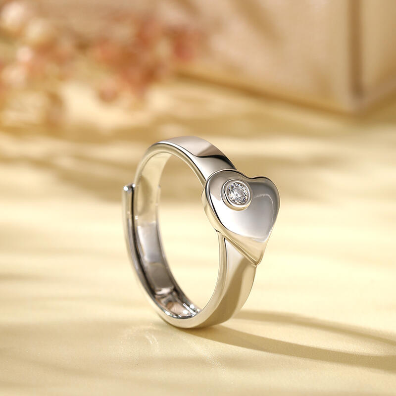 Jeulia "Prawdziwa miłość" Serce Regulacja Sterling Silver Pierścień dla kobiet
