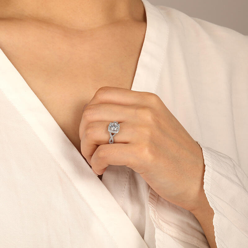 "To The Best Of You" Round Cut Halo Engagement Ring