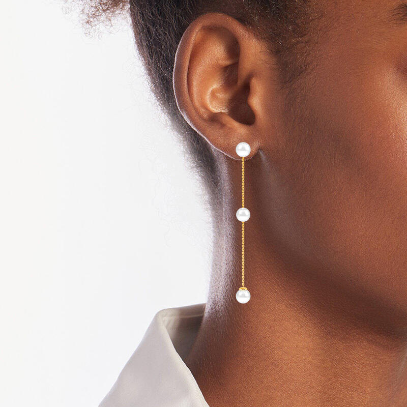 "A Love Ethereal" 5.5-6.0mm Freshwater Pearl Drop Earrings