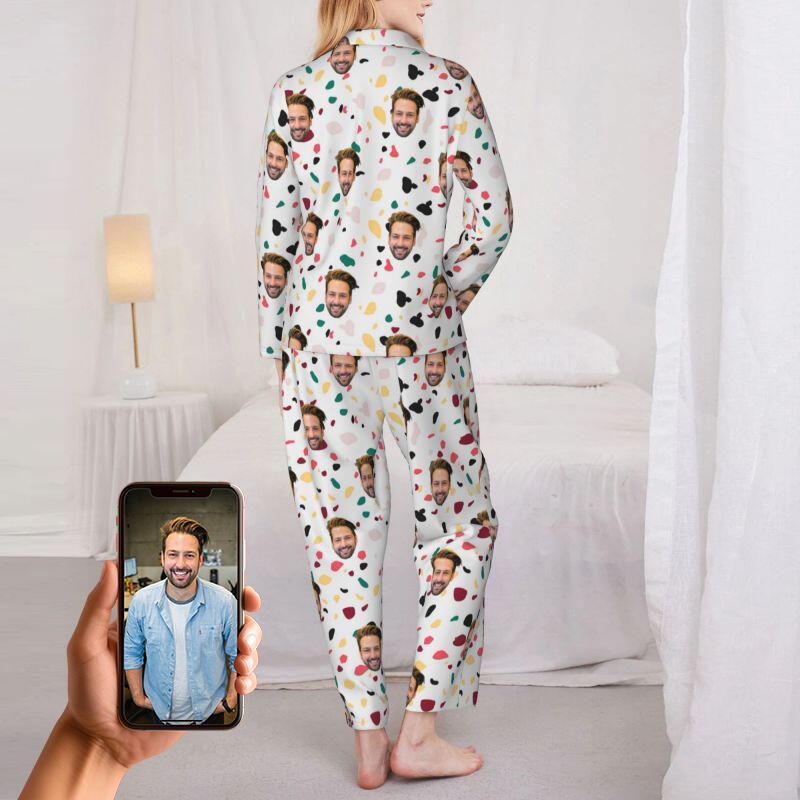 Personalisierter Schlafanzug Foto Bunte Fragmente Künstlerisches Muster Geschenk für die Familie