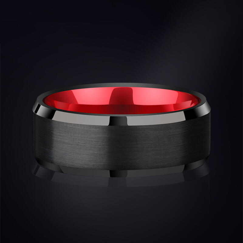 "Crimson Soul" 8mm Tungsten Carbide Men's Wedding Ring