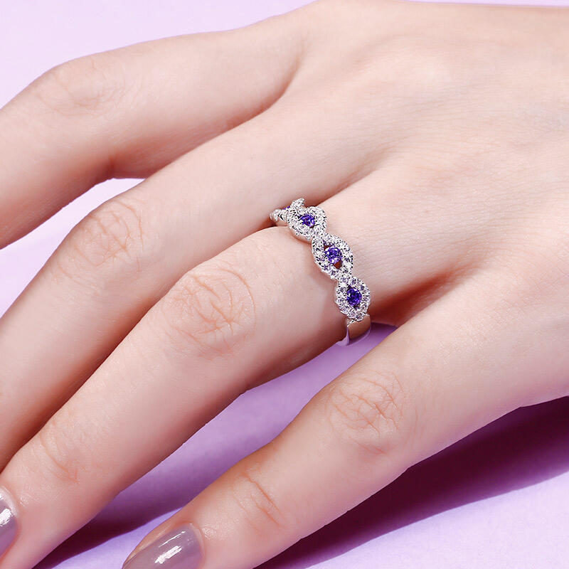 Jeulia Twist Sterling Silver Women's Band