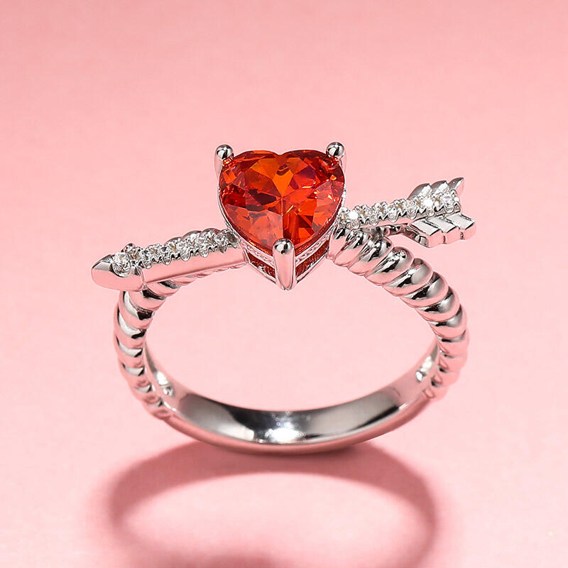 Jeulia "Arrow to Your Heart" Sterling Silver Ring