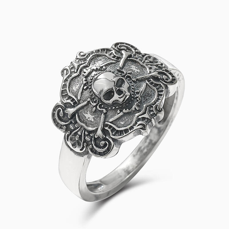 Jeulia "Gothic Style" Skull Design Sterling Silver Ring