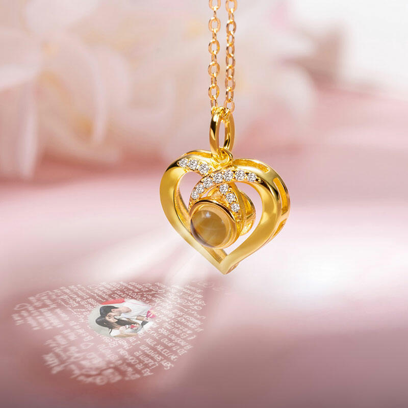 ハート 投影 写真 写真入れ ネックレス