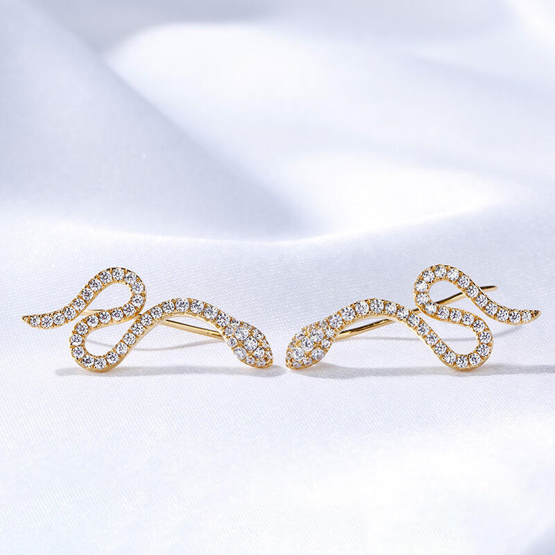 Jeulia Serpiente Pendientes Personalizado Plata De Ley