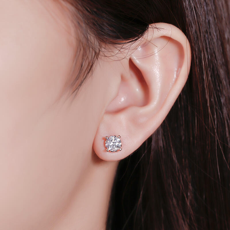 Jeulia Clous d'Oreilles Solitaire en Argent Sterling