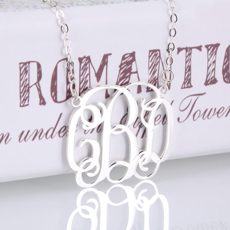 Jeulia Classic Sterling Silver Monogram Necklace