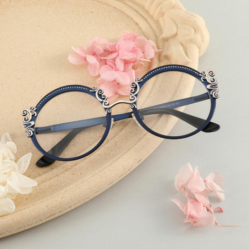 Juliana Round Blue Glasses