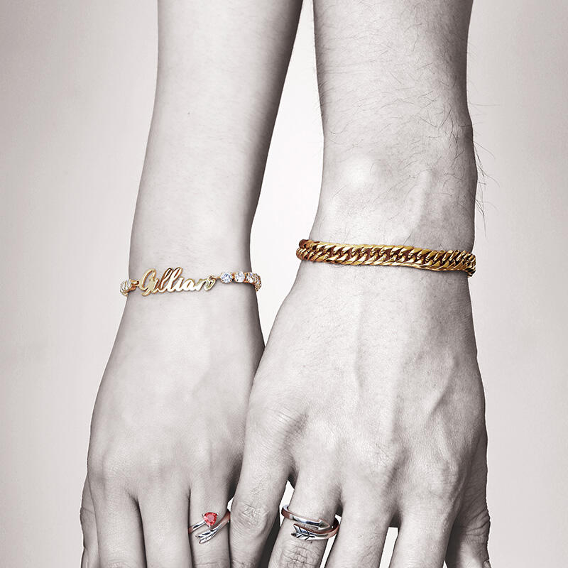 Jeulia Prachtige ronde geslepen gepersonaliseerde naamarmband