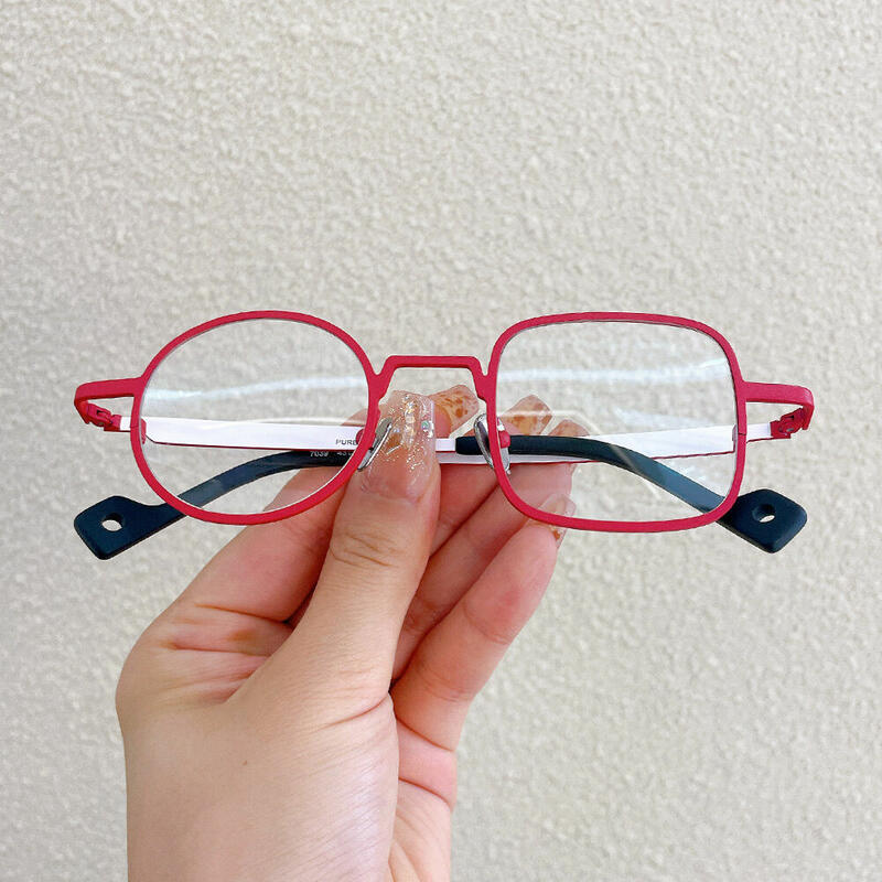 Pinot Square Round Red Glasses