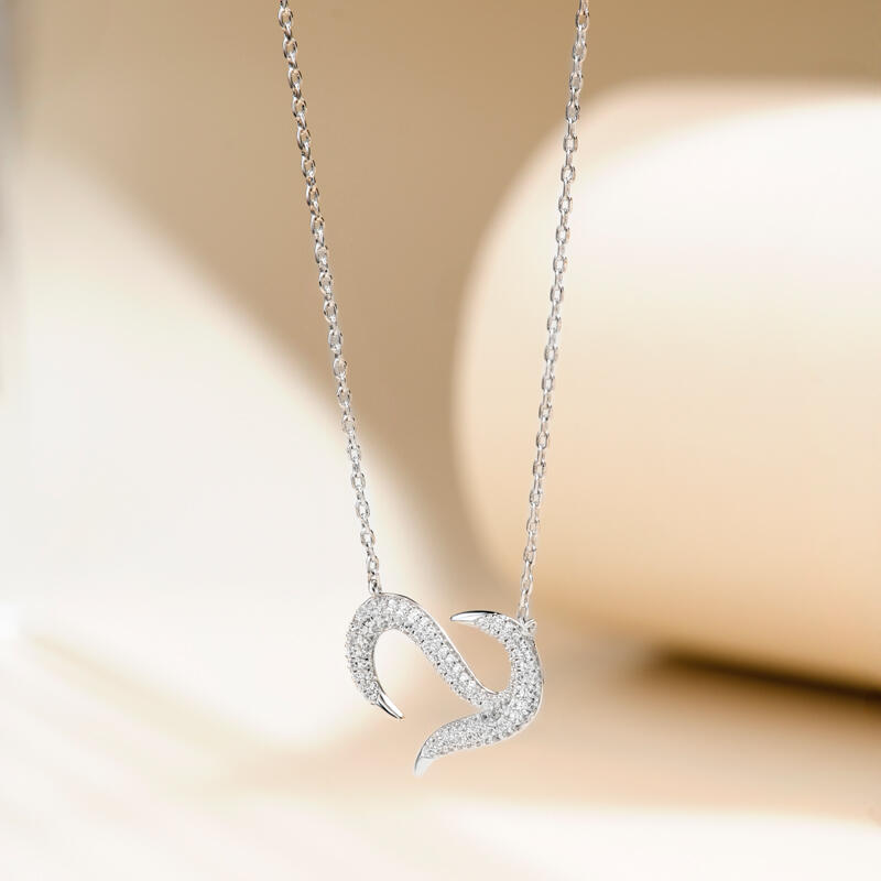 Jeulia Logo Shape Heart Sterling Silver Necklace