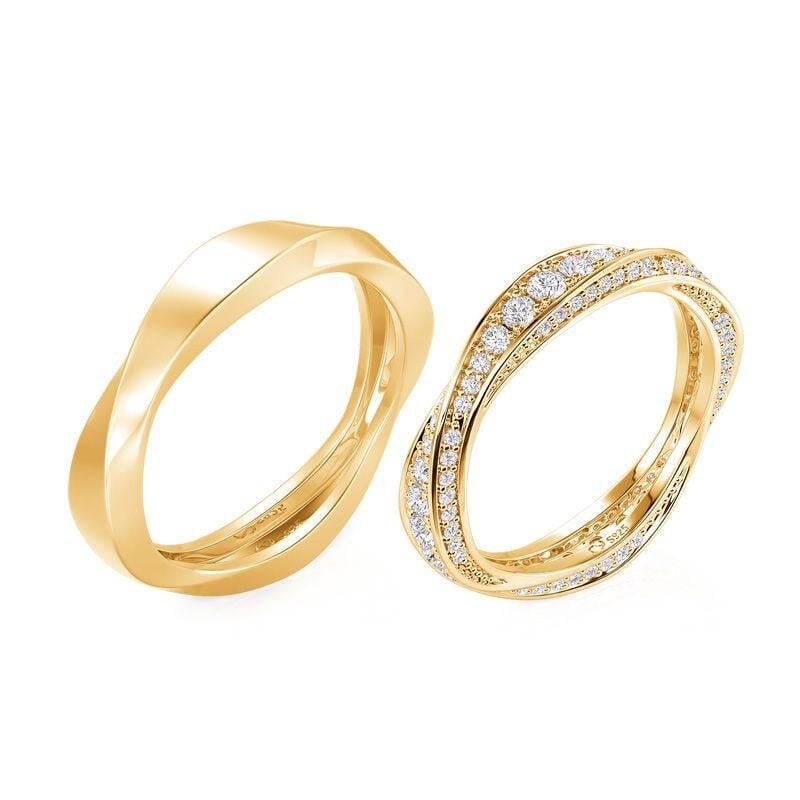 Mobius Gold Jeulia Minimalist Mobius Gold Wedding Bands for Couples - Jeulia Jewelry