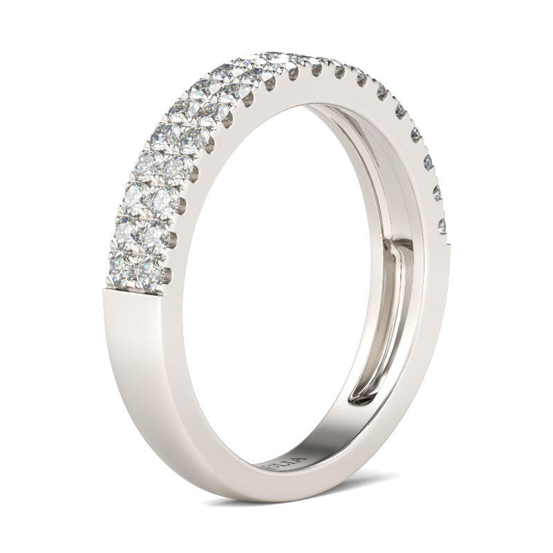 Jeulia Simple Round Cut Sterling Silver Women's Band