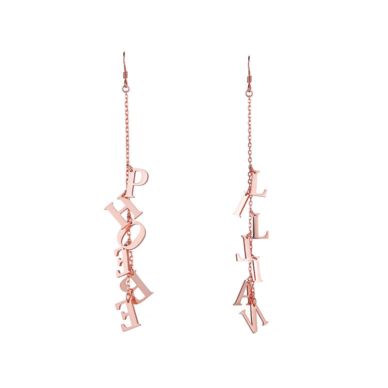 "Aime Toi-même Aime la Vie" Boucles d'oreilles Prénom Personnalisées