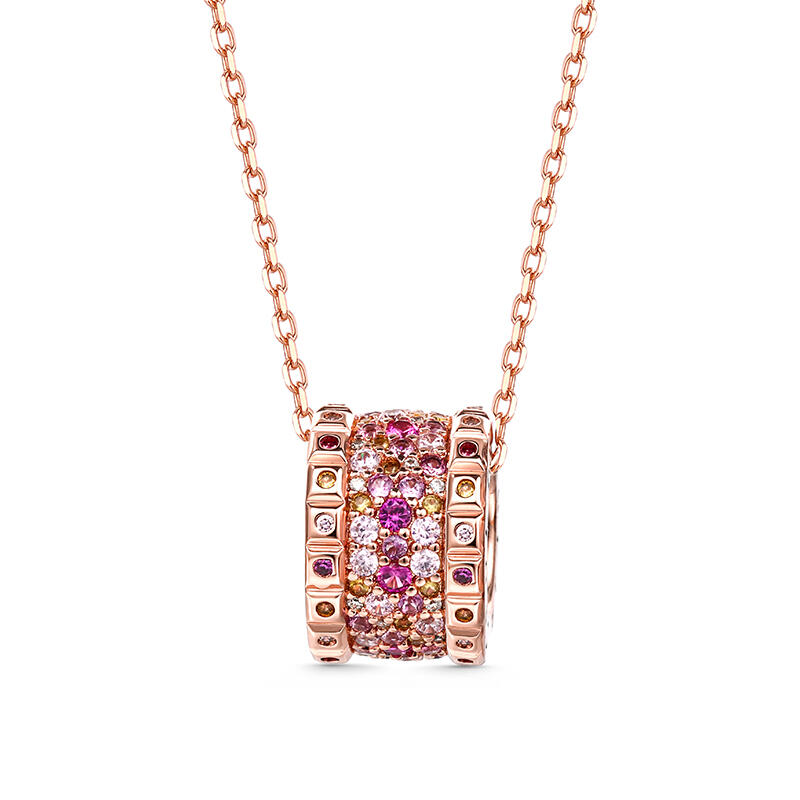 Jeulia Collar de plata de ley brillante con piedras multicolor