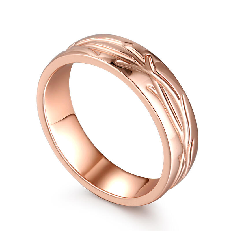 Jeulia Unique Branch Carved Sterling Silver Men's Band