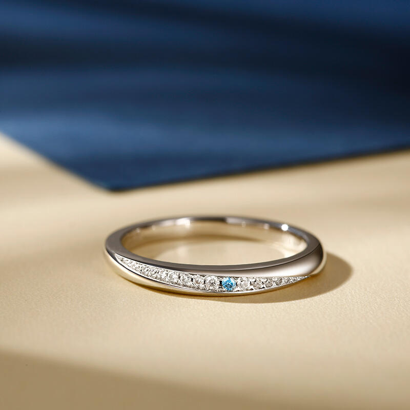 Jeulia "True Love is Forever" Sterling Silver Women's Band