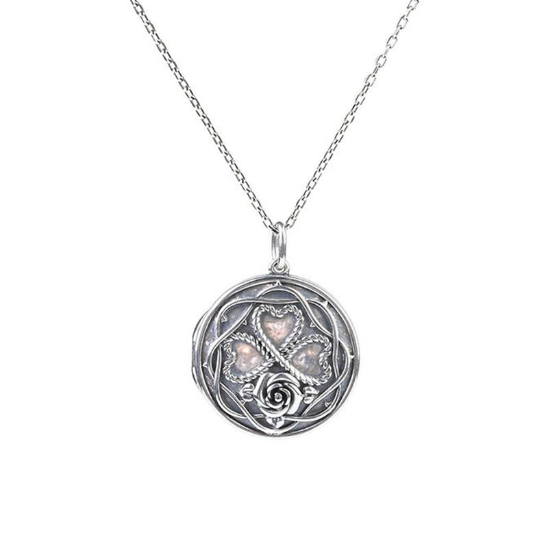 Jeulia Heart and Rose Locket Necklace