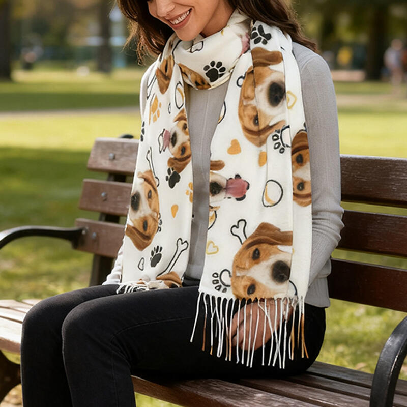 Bufanda personalizada con foto: regalo de cumpleaños práctico y bonito para dueños de mascotas.