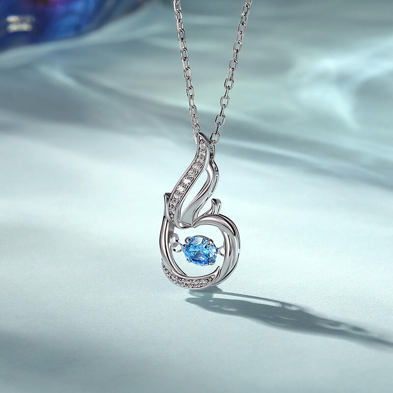 Jeulia Eternal Flame Necklace with Dancing Stone