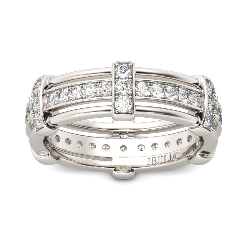 Jeulia Knot Sterling Silver Men's Band