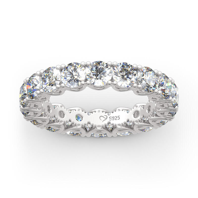 Jeulia Anillo De Infinito De Talla Redonda En Plata De Ley