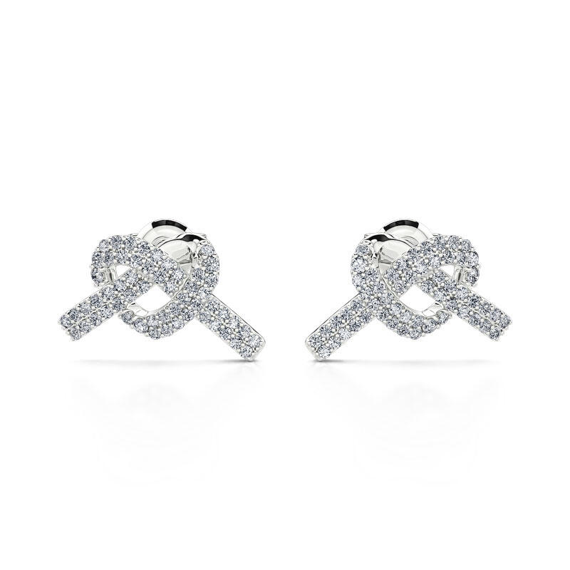 Jeulia "Into Her Heart" Knot Sterling Silver Earrings
