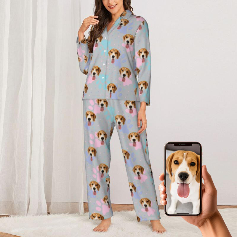 写真 犬 ペット 女 部屋着 パジャマ ルームウェア カスタマイズ