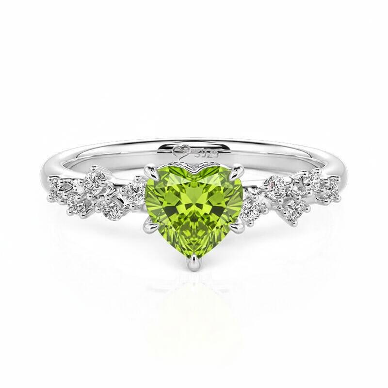 Jeulia Heartbeat Custom Heart Birthstone Promise Ring Sterling Silver