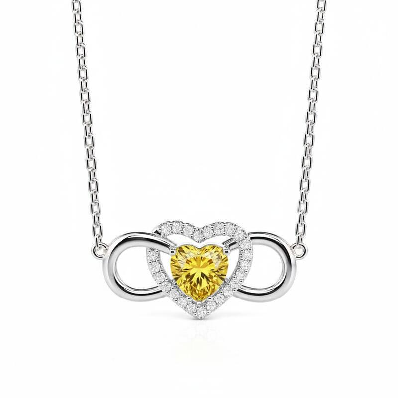 Jeulia Custom Infinity Heart Necklace with Birthstone