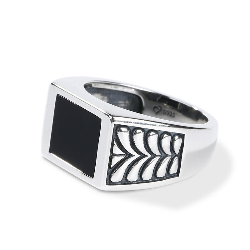 Jeulia Classic Sterling Silver Signet Ring