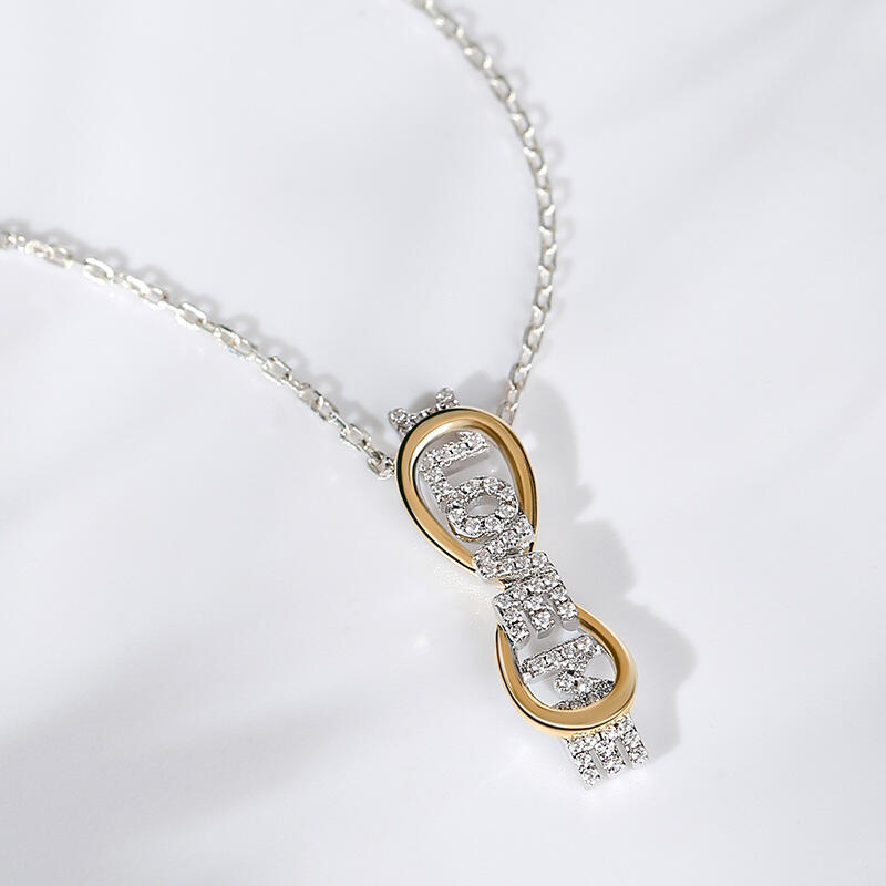 Jeulia "I Love Me" Love Me Infinity Sterling Silver Necklace