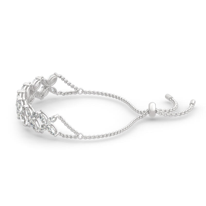 Jeulia "Gorgeous Beauty" Marquise Cut Sterling Silver Bracelet