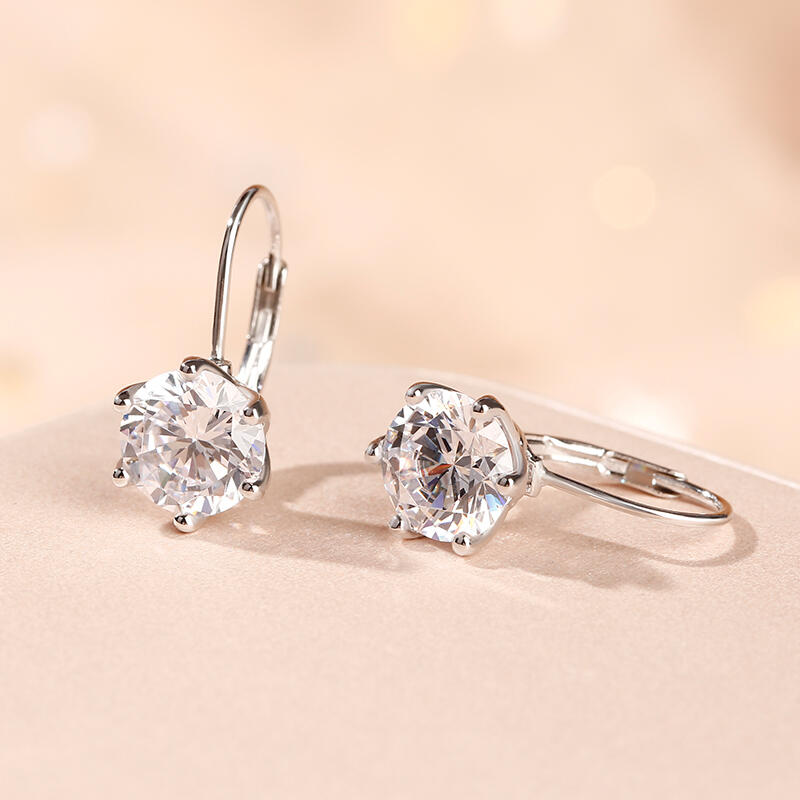 Jeulia Klassisch Rundschliff Sterling Silber Ohrringe