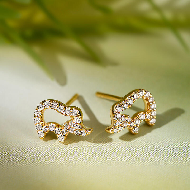 Jeulia "Endearing Elephants" Sterling Silver Children's Earrings