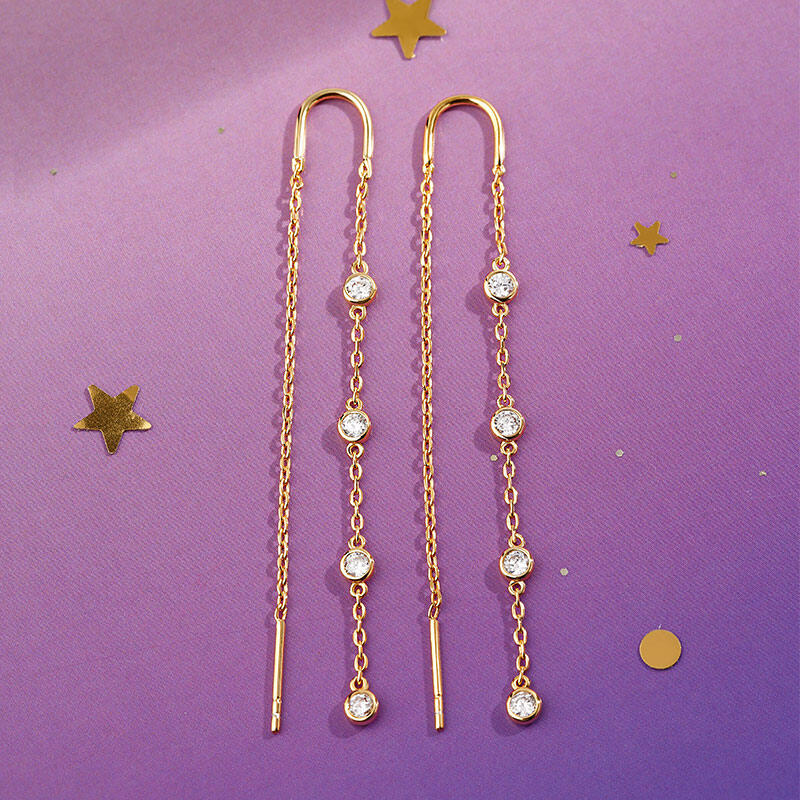 جوليا أقراط من الفضة الإسترليني بقصة مستديرة