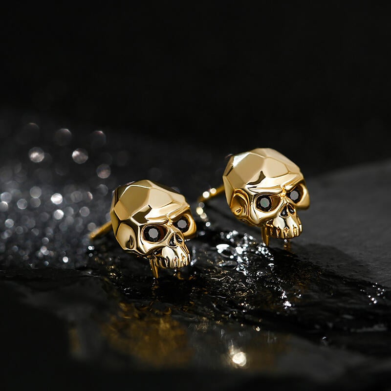 Gold Skull Earrings