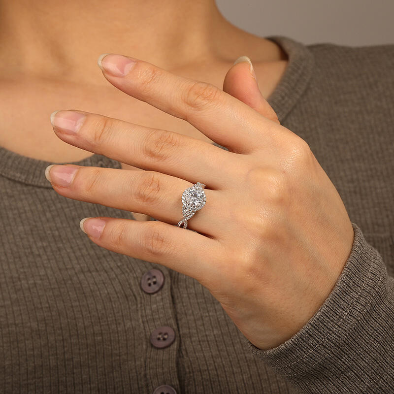 "A Match Made in Heaven"Round Cut Halo Engagement Ring