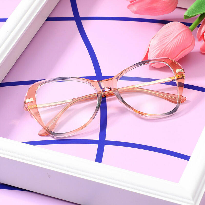 Zenob Cat Eye Orange Glasses