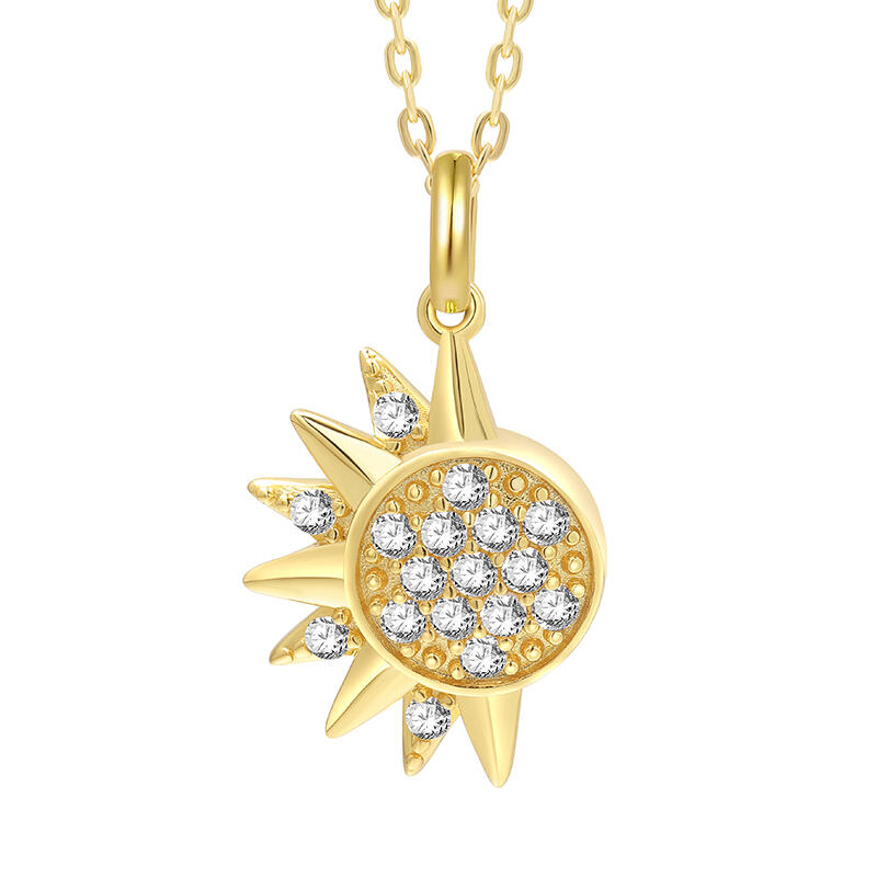 Jeulia Cool Sol och Måne Vänskapshalsbandsset Sterling Silver Magnetisk