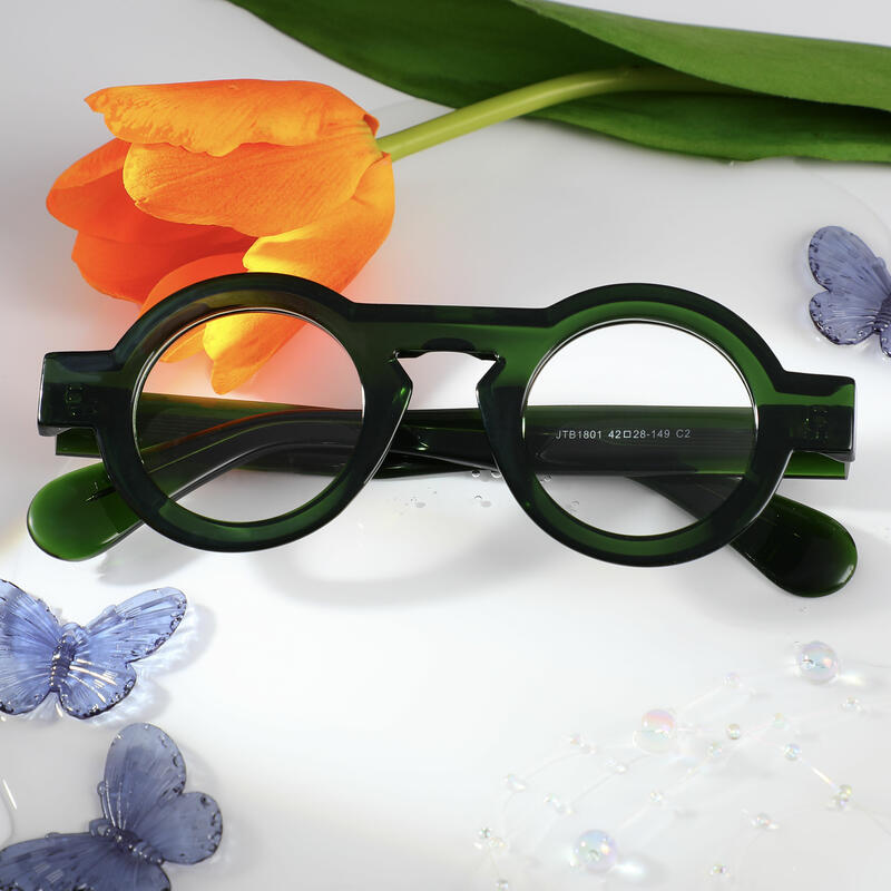 Meroy Runde Grüne Brille