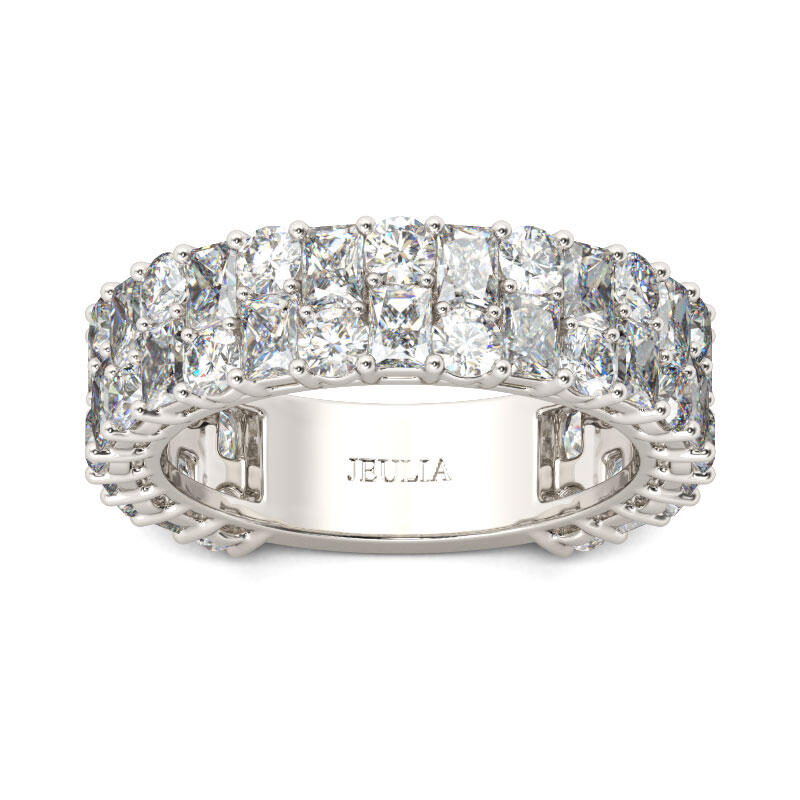 Jeulia Round Cut Sterling Silver Women's Band