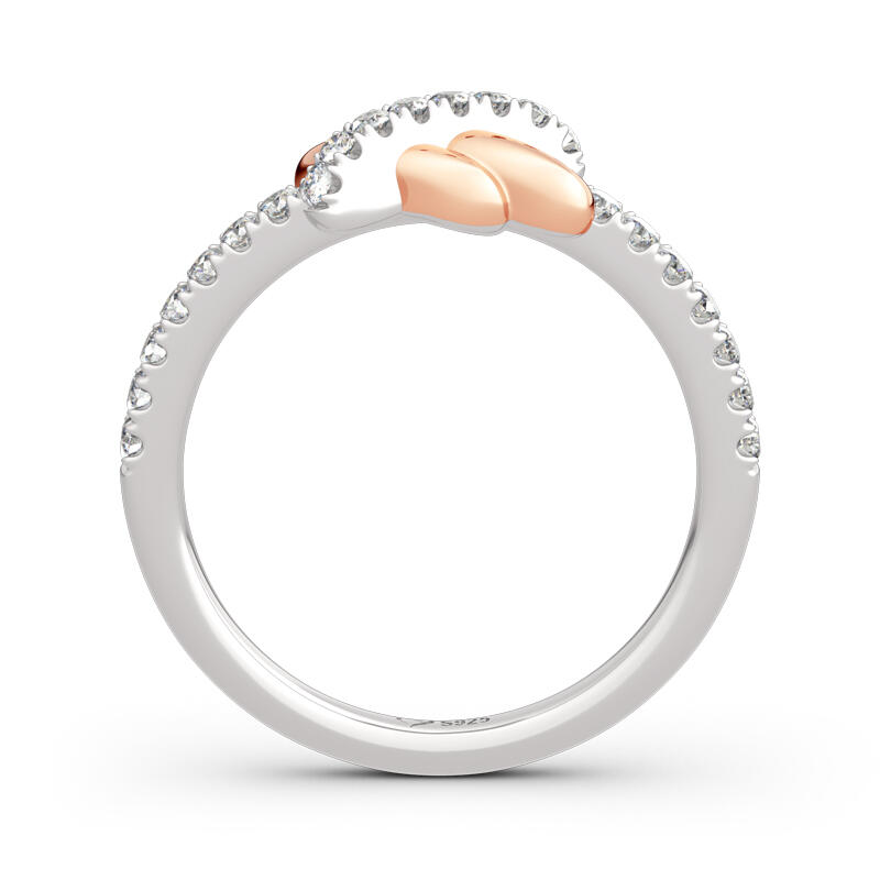 Jeulia Anillo de Plata Esterlina de Dos Tonos "Nudo de Amor"