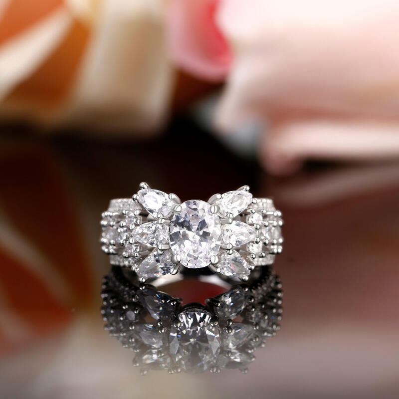 Jeulia Vintage Oval Cut Sterling Silver Ring