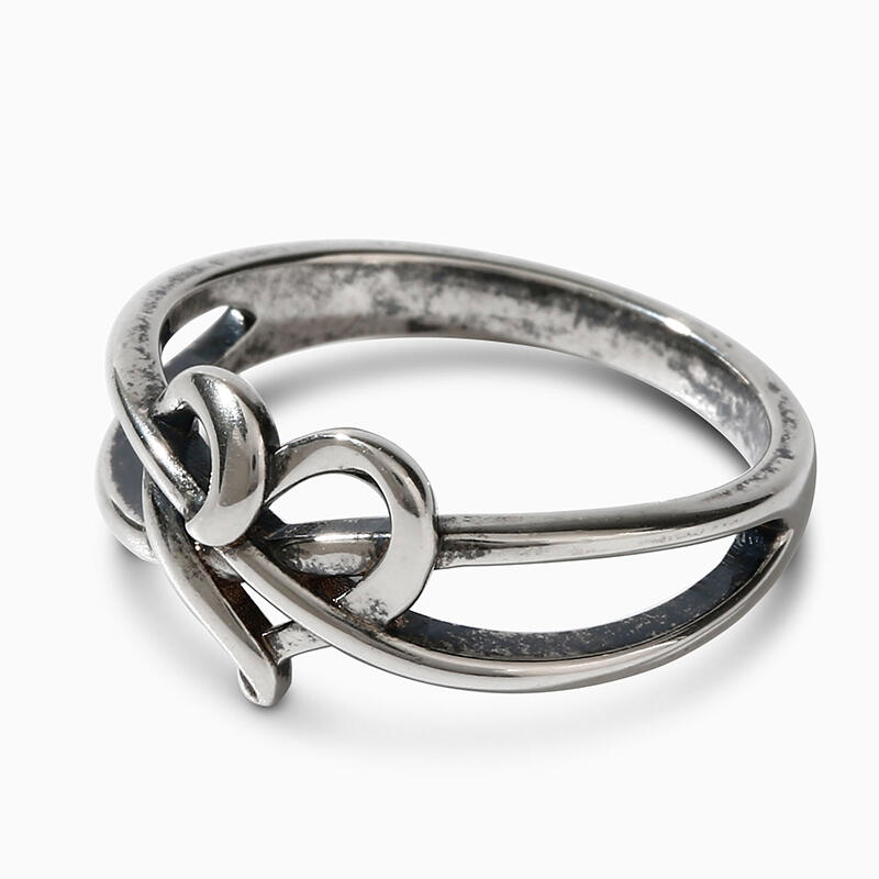 Jeulia "Intertwined Heart" Sterling Silver Ring