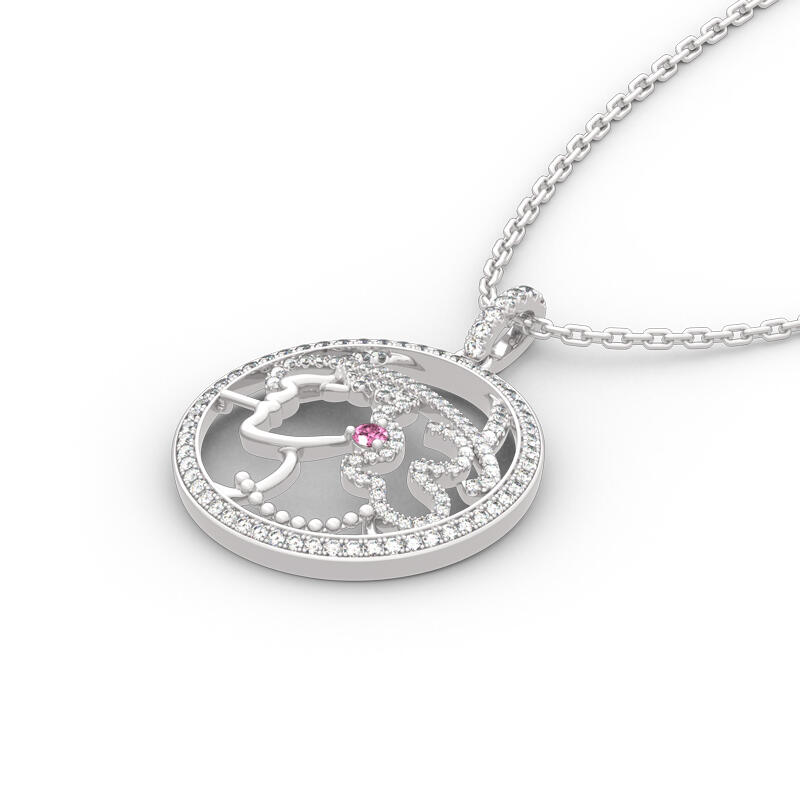 Jeulia "Once Upon A Time" Young Lady Design Sterling Silver Necklace