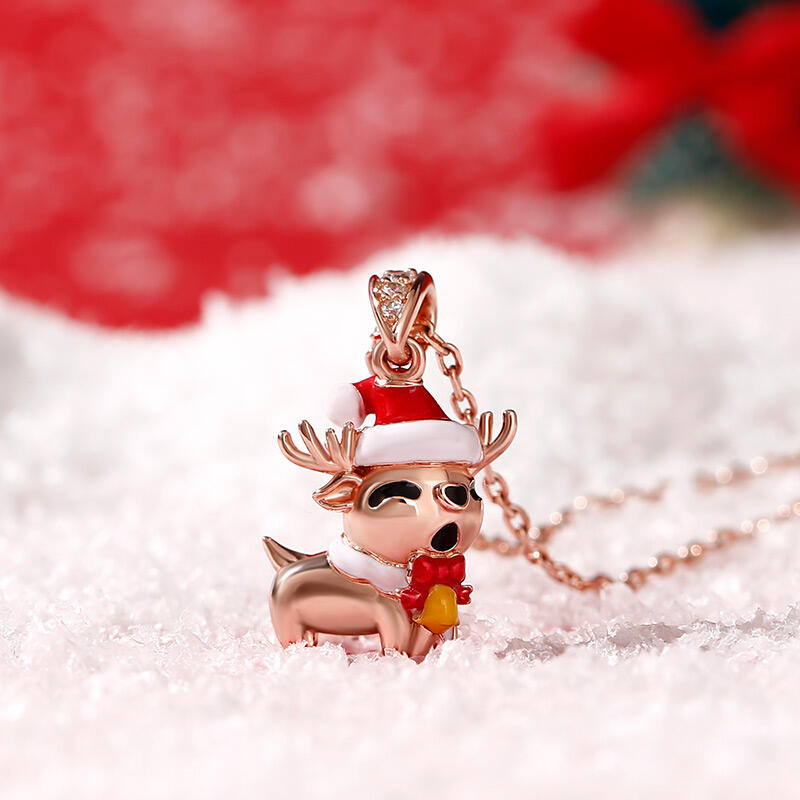 Jeulia クリスマス トナカイ 馴鹿 シルバー ネックレス