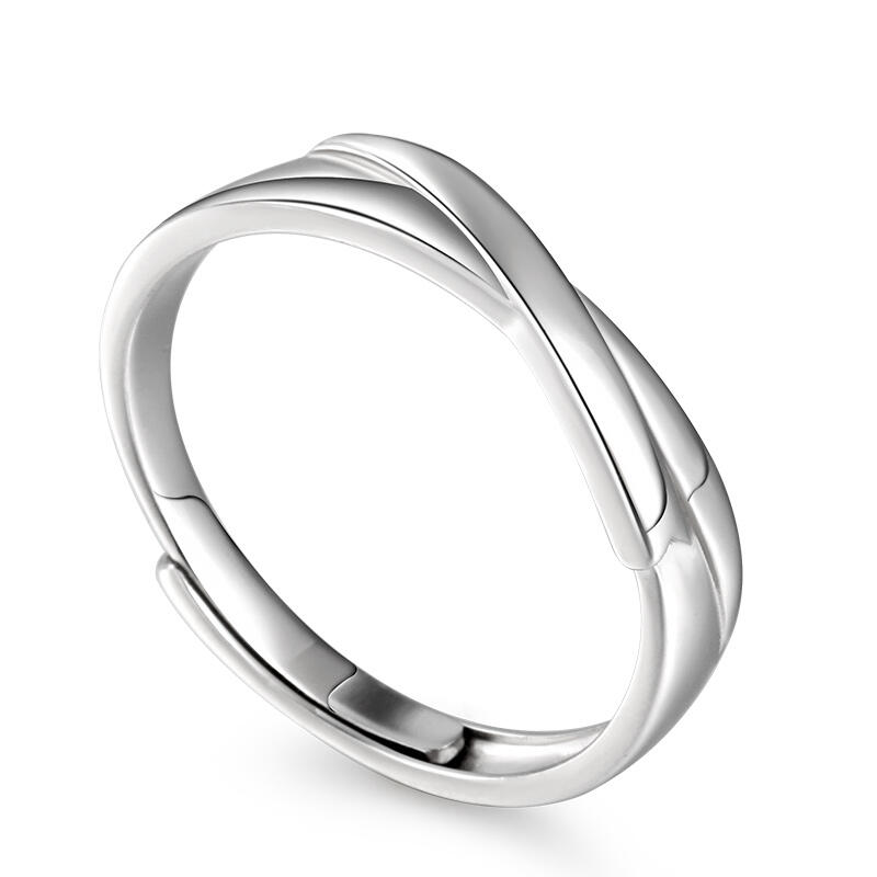Jeulia Anillo promesa hombre ajustable de plata esterlina