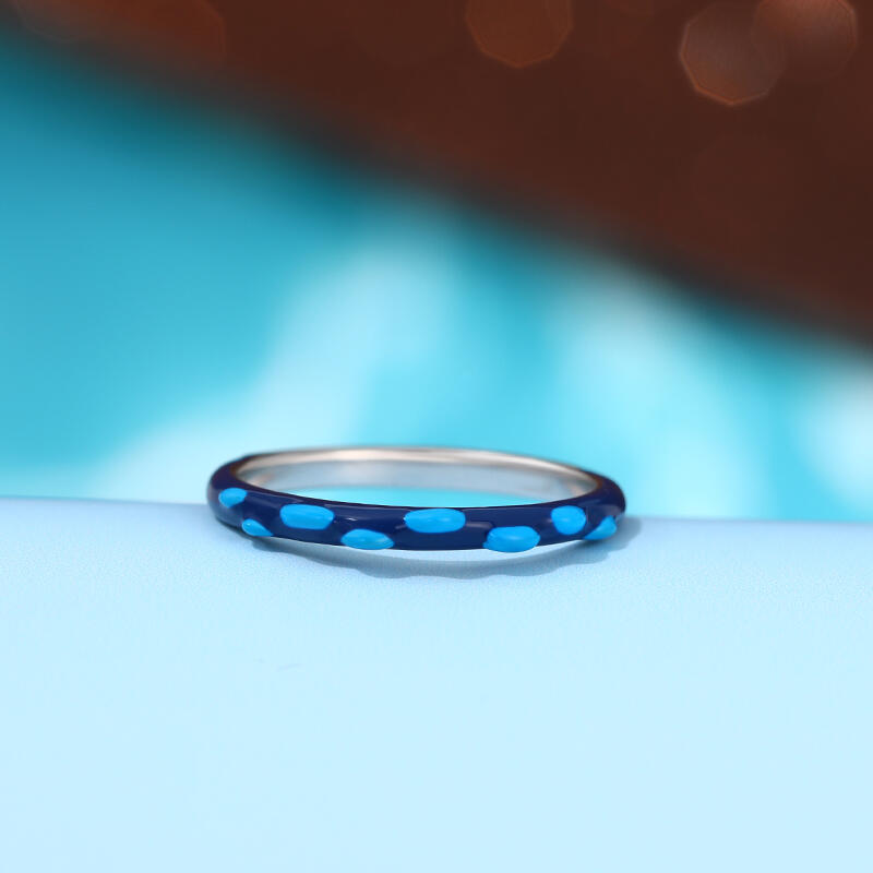 Jeulia "Get Released" Enamel Sterling Silver Ring